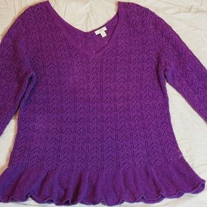 Jjill  Purple Pointelle  sweater